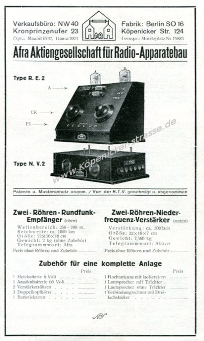 Afra Aktiengesellschaft für Radio Apperatebau
