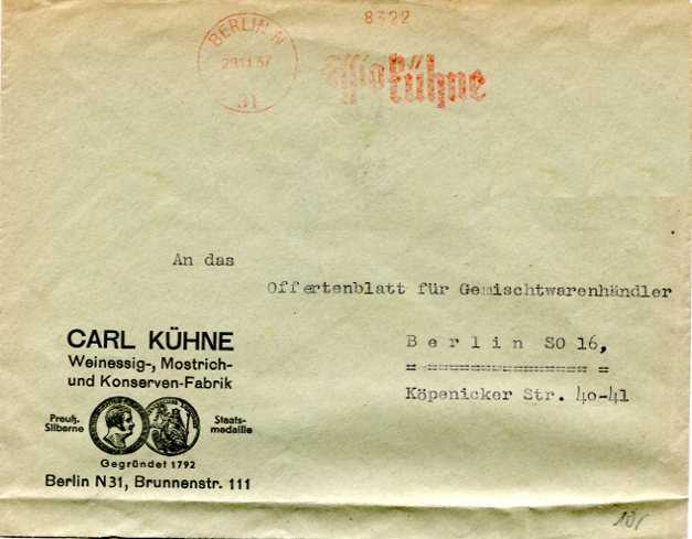Offertenblatt Essig Kühne