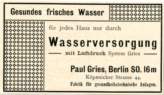 Wasserverorgung Paul Gries