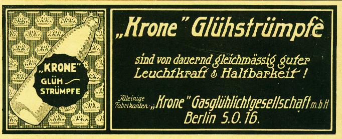 Krone Gasglühlicht Gesellschaft
