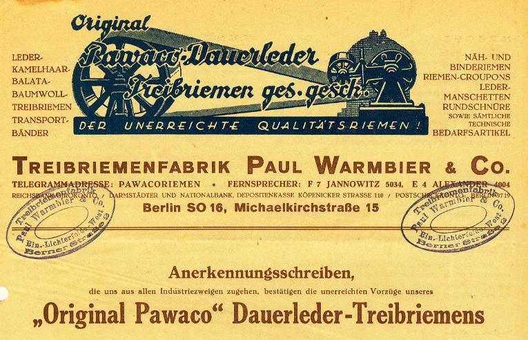 Treibriemenfabrik Paul Warmbier